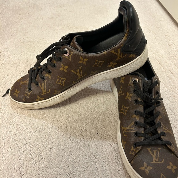 Authentic Louis Vuitton sneakers with classic brown and black design. Like new. - Picture 1 of 2